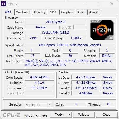 Процесор AMD Ryzen 3 4300GE (AM4)