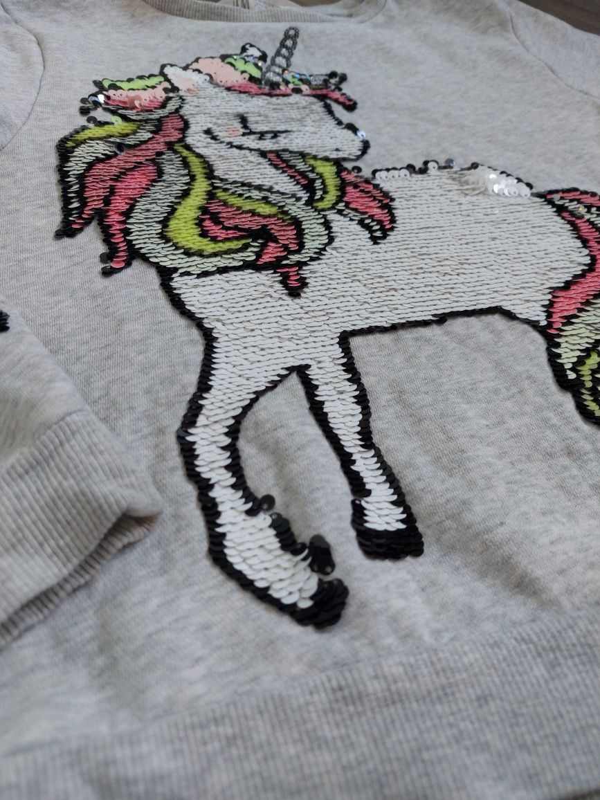 Bluza motyw unicorn rozm 134/140 H&M