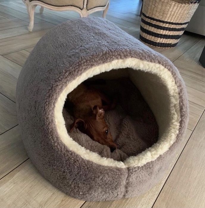 Хутряний будиночок домик лежак хатинка для кота собачки кошки 2 розмір