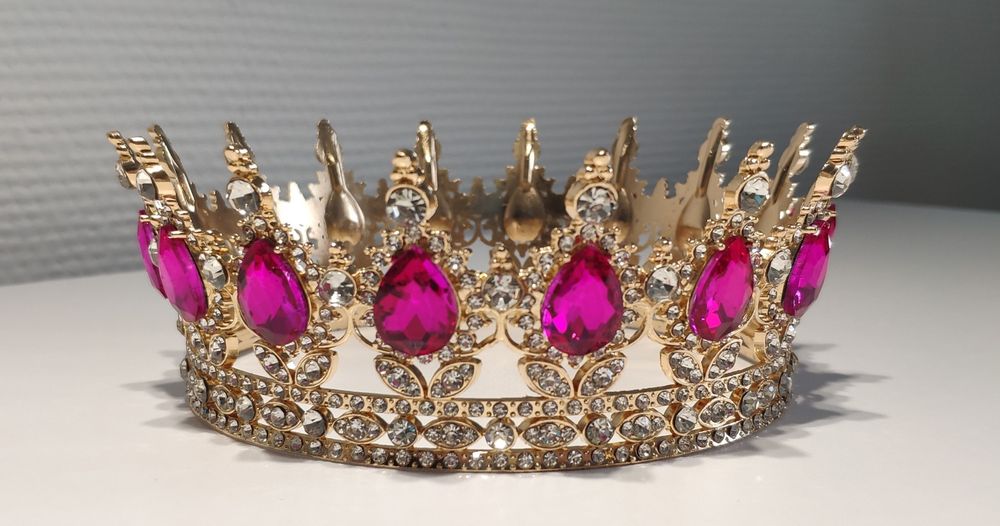 Корона на торт 12,5 см, глітер(харчові блистівки), топери