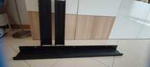 Prateleiras pretas 2 X 55 cm, 1 X 115 cm