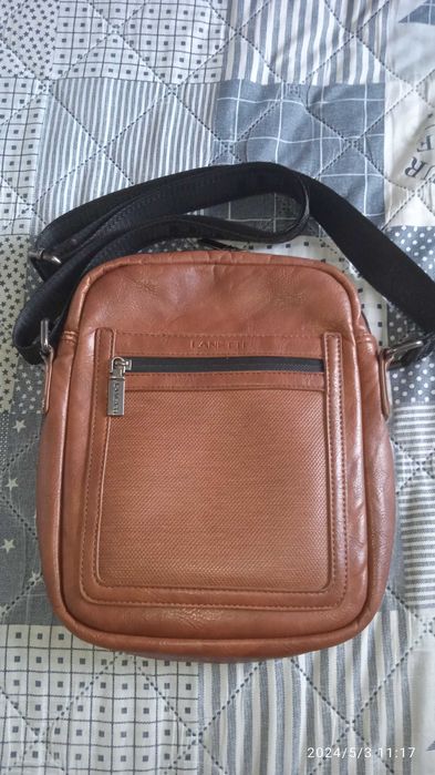 Torebka listonoszka Lanetti skórzana brązowa ekspres do wymiany Bałuty