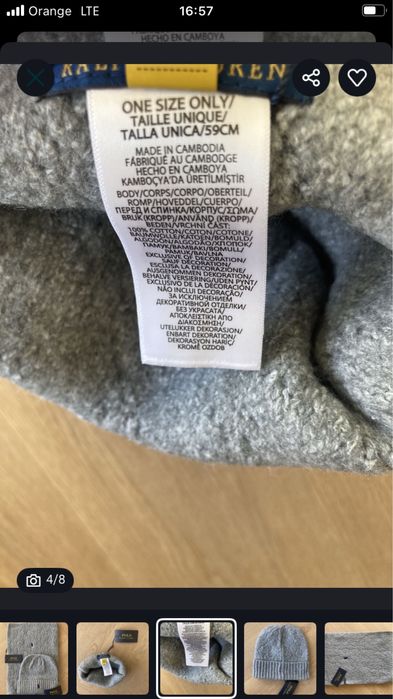 Polo czapka szalik zestaw ralph lauren