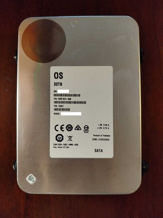 Disco Rígido WHITE LABEL Seagate HDD EXOS X22 20TB SATA XX20000NM004E