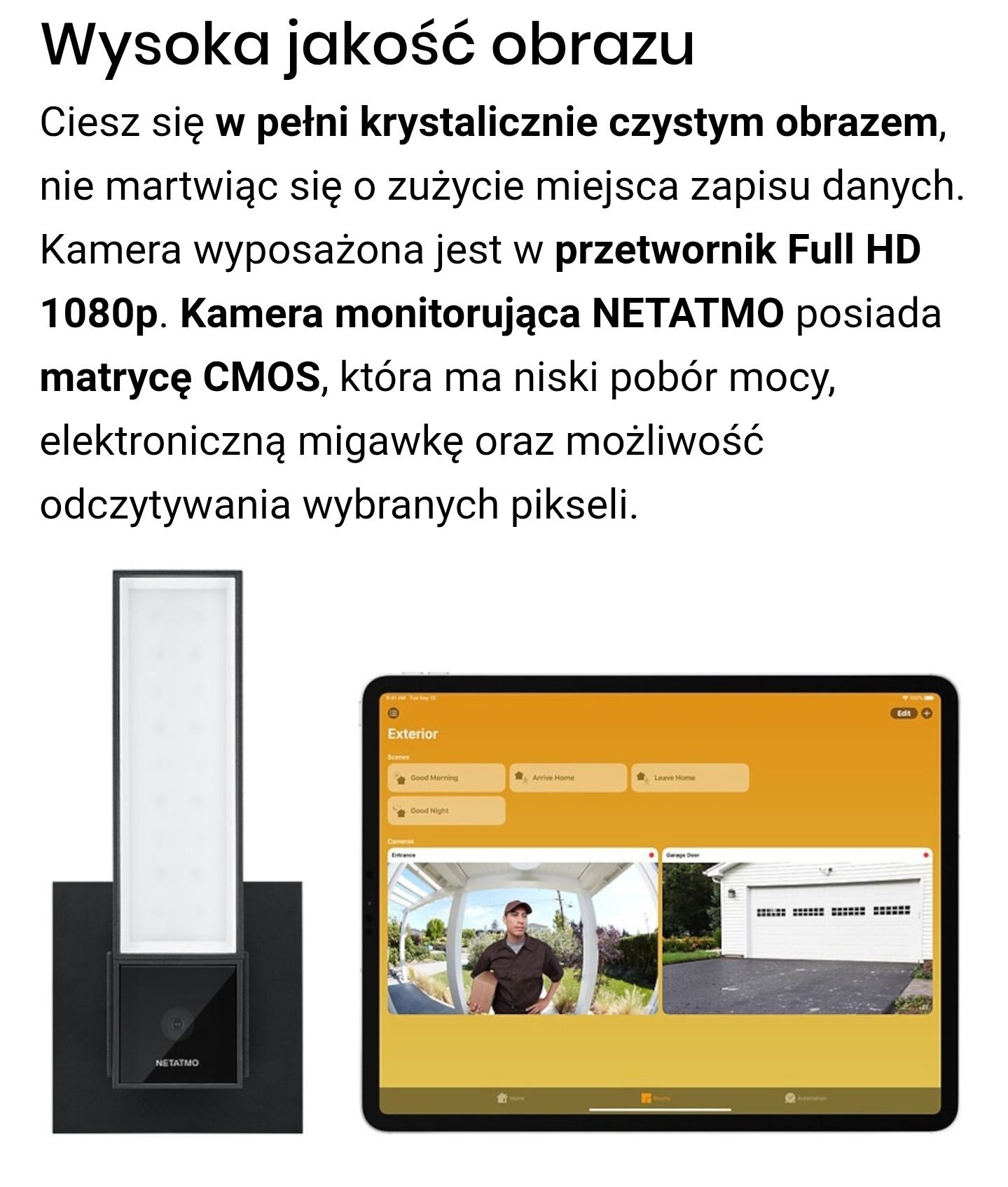 Kamera monitorującą Netatmo