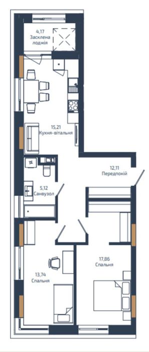 Продаж 2-кім. квартири, вул. Навроцького