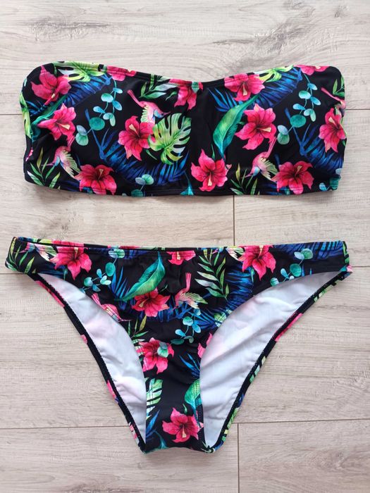 Nowy kostium strój kąpielowy bandeau, r. XL kąpielówki