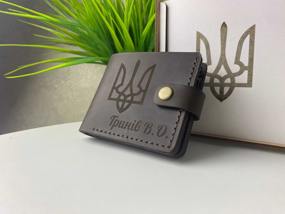 Шкіряне портмоне Чоловічий гаманець Подарунок