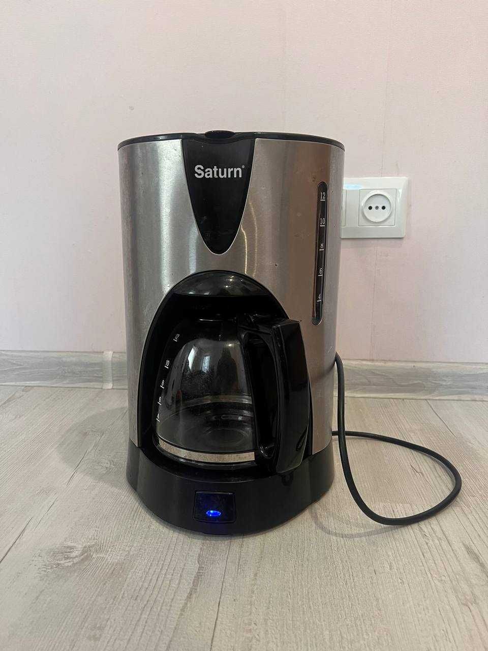 Кофемашина Saturn, кофеварка Saturn 1000Вт 1.5л поддержка температуры