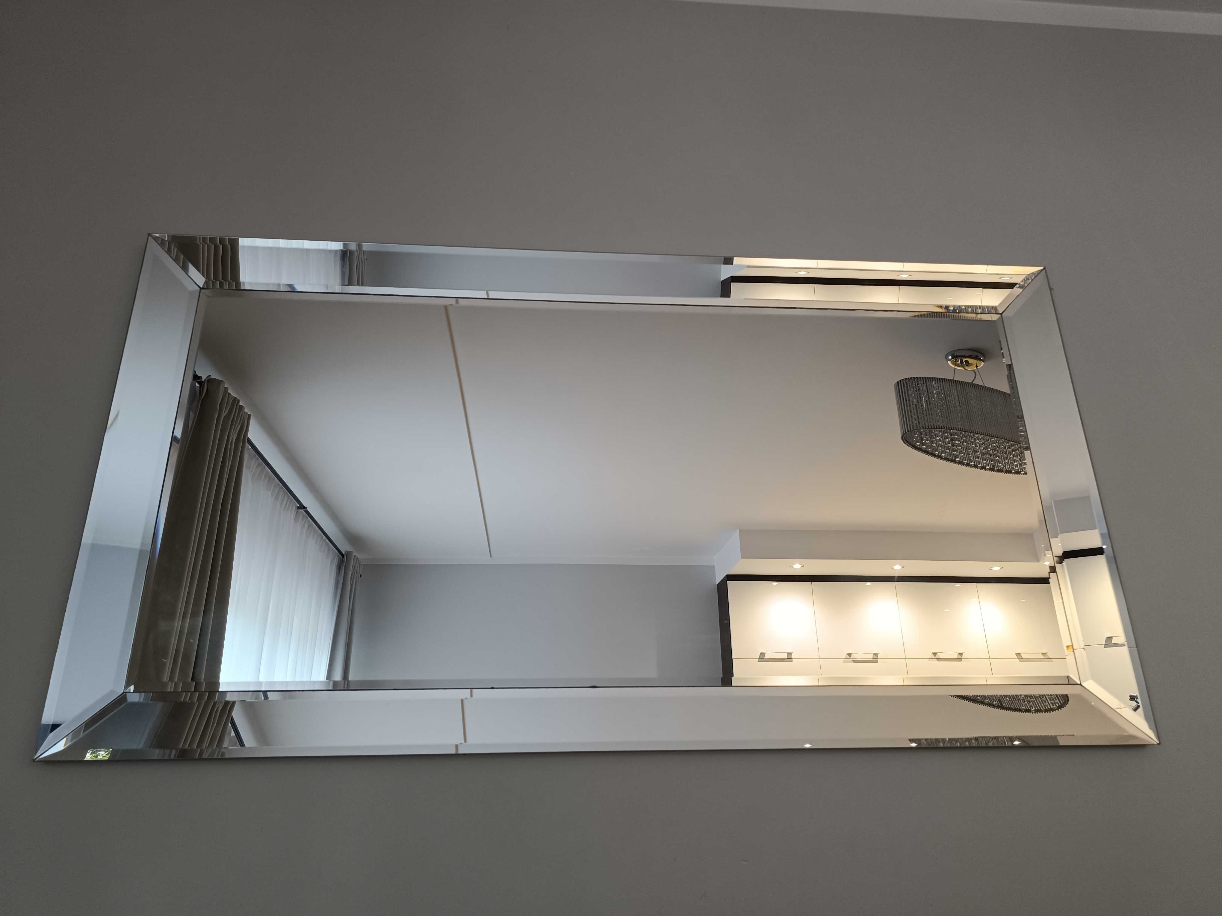 Lustro w lustrzanej ramie fazowane  150 x 80 styl glamour