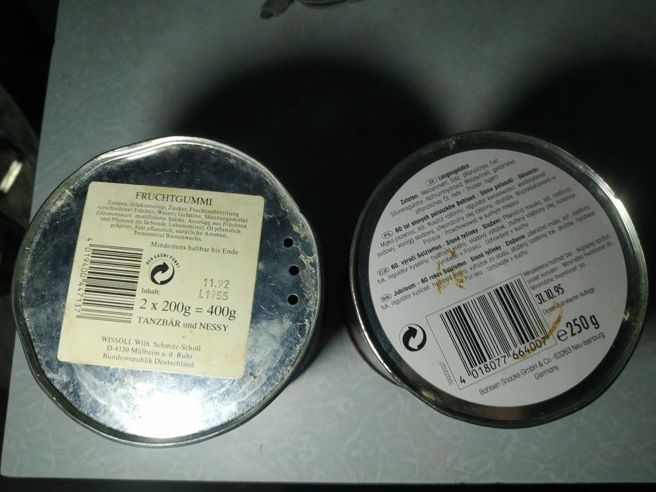 Банки металеві від цукерок 90-ті рр порожні