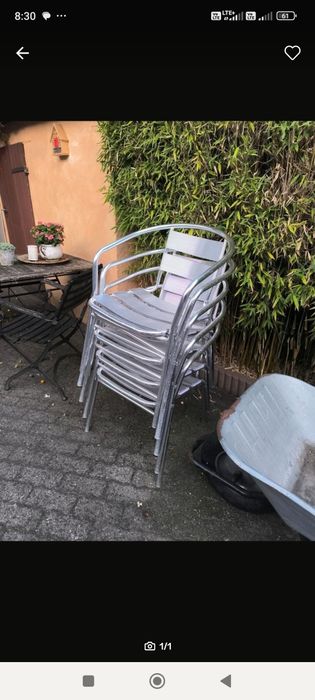 Krzesła ogrodowe alumioniowe 5 szt