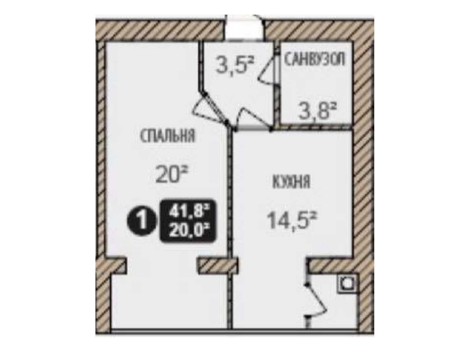 ВИГІДНА ПРОПОЗИЦІЯ. Однокімнатна квартира на Виставці. ID: 33298