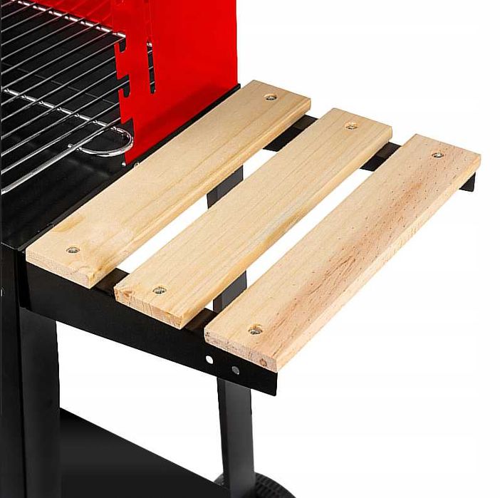 Nowy Grill Węglowy Ogrodowy Na Kołach Półki, Gril Na Brykiet Przenośny