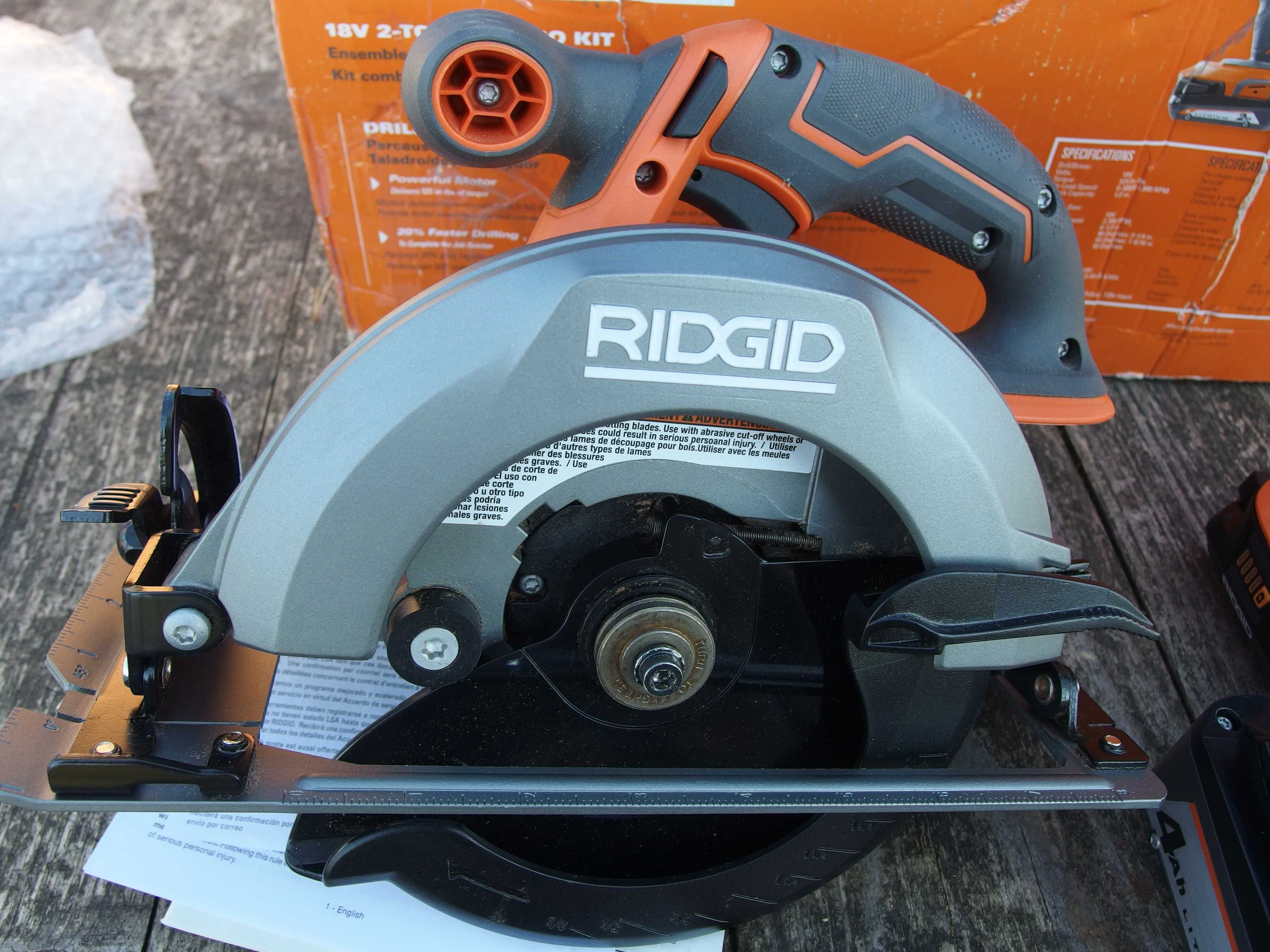 Ridgid 18В Li-Ion R86001 шуруповерт R8655 циркулярна пила 4Аг+2Аг