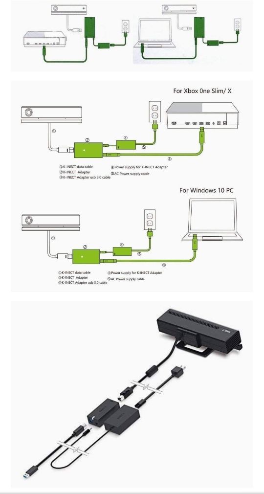 Adapter  zasilacz kinect kinekt Xbox one S X PC  oryginał Microsoft