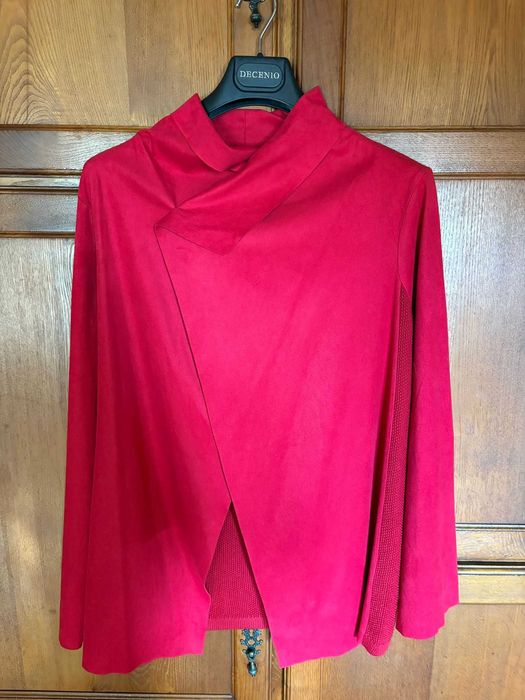 Casaco em camurça e malha