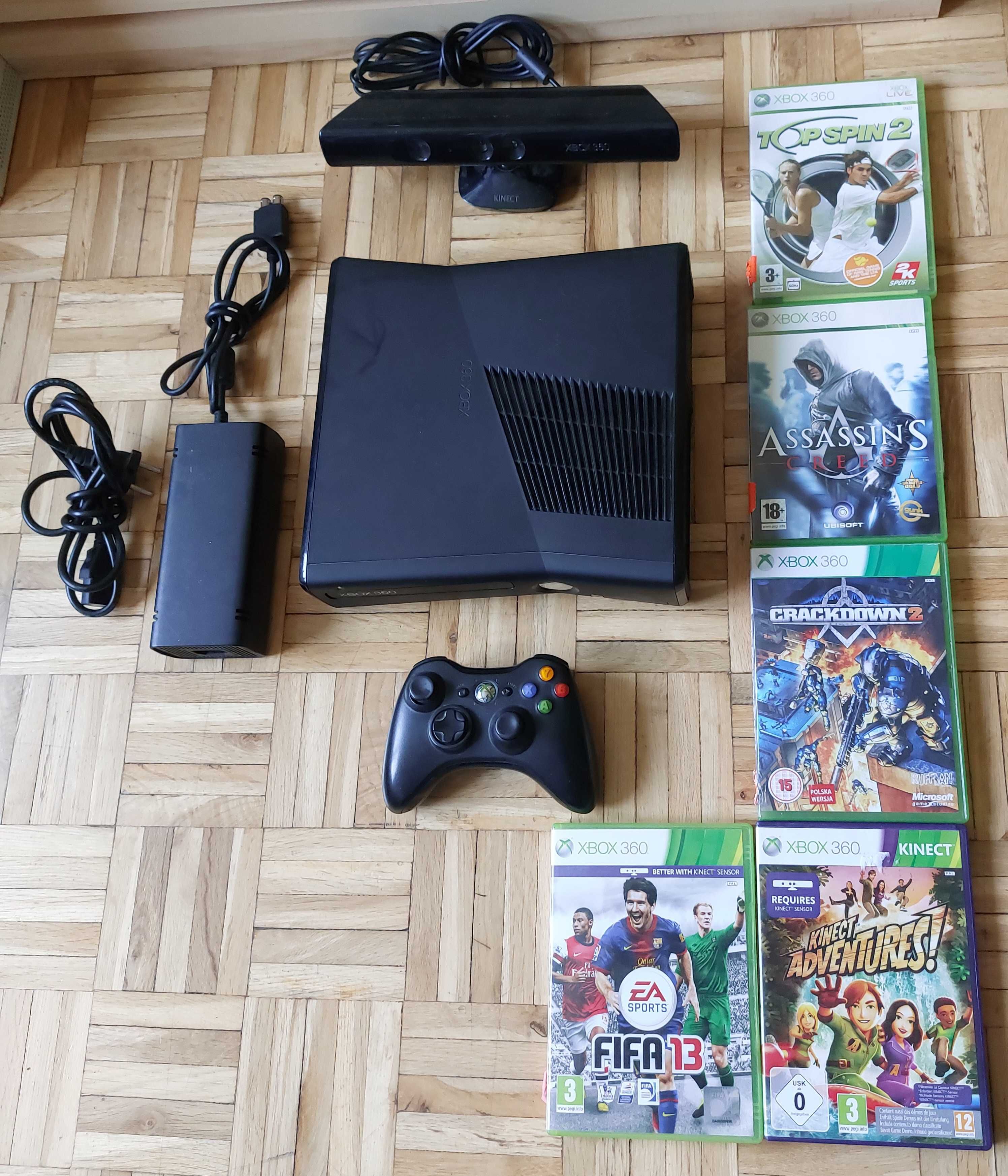 Konsola Xbox 360, pad, kineckt, 5 gier