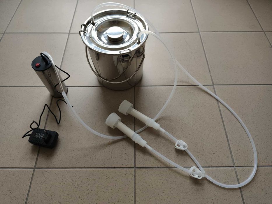 Dojarka dla KOZY lub Owcy - Aparat udojowy - duży pojemnik na Mleko.