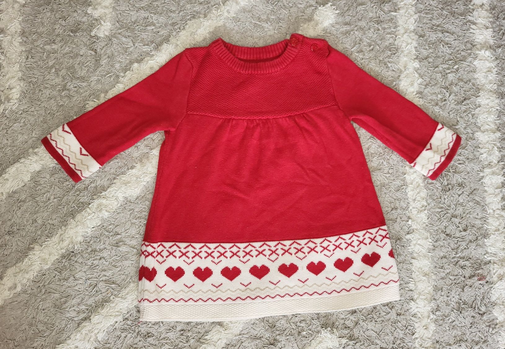 62 68 NUTMEG świąteczna czerwona sweterkowa sukienkana Święta Boże Nar