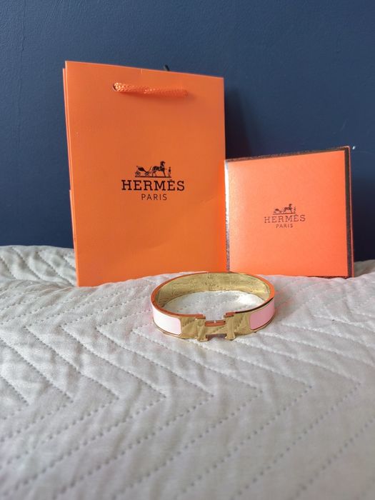 Bransoletka Hermes H złota różowa damska