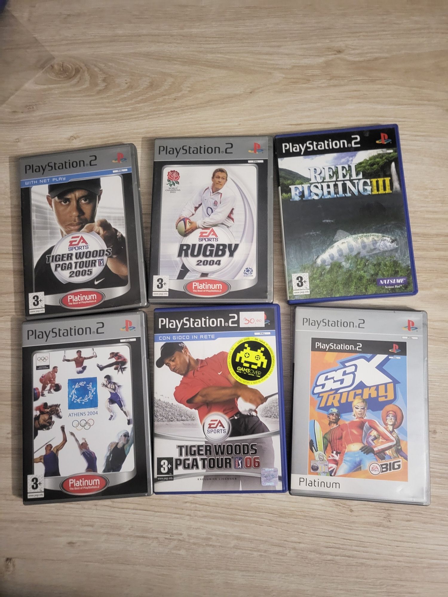 Ps2 gry tiger woods, tomb rider inne