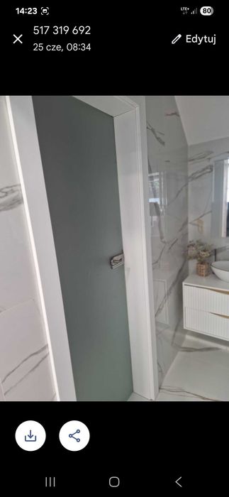 Drzwi szklane z ośnieżnicą