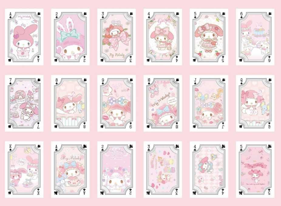54 karty do gry Sanrio My Melody Hello Kitty Kawaii dla dzieci