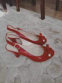 Skórzane buty  czerwone