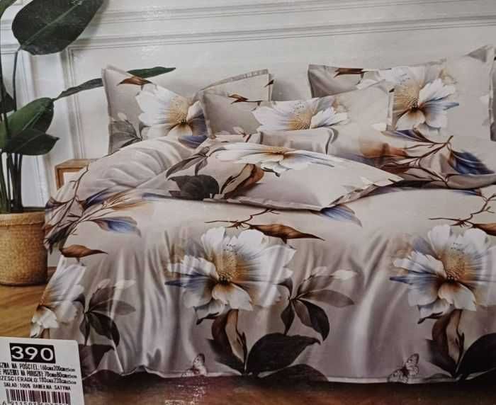 Pościel 160x200 satyna bawełniana z prześcieradłem