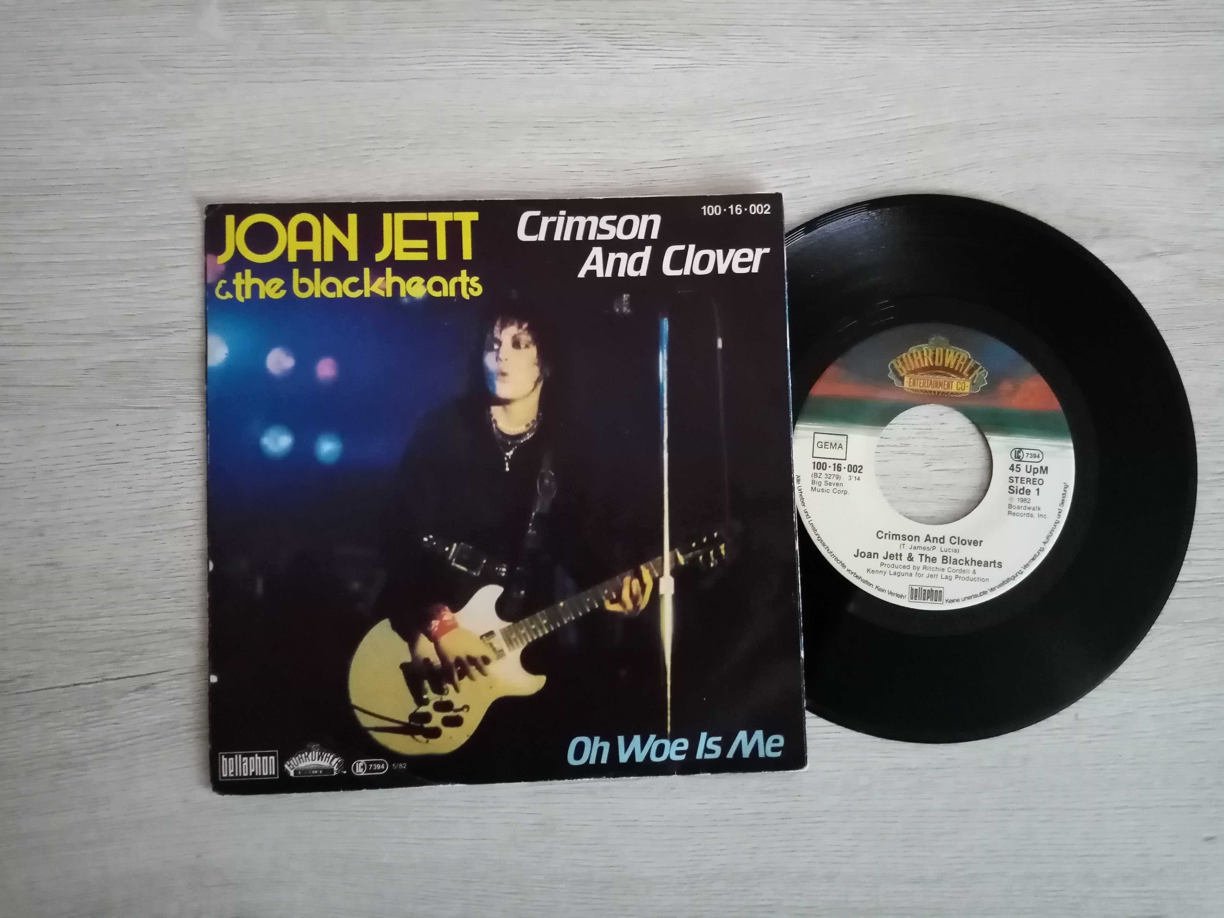 Joan Jett  Crimson And Clover  WINYL  (7'')  EX/EX