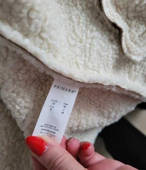 Kożuch brązowy kurtka z kożuszkiem L 40 Primark