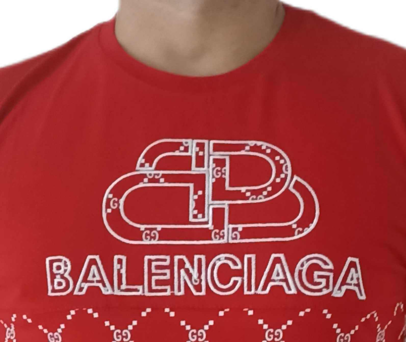 BALENCIAGA T-SHIRT koszulka czerwona r. M