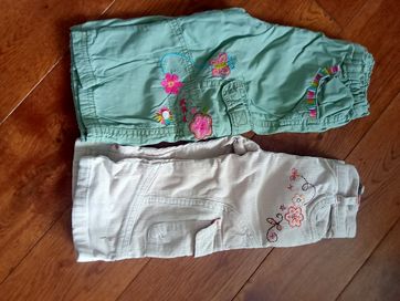 Dwie pary ślicznych spodni na wiek 9-12mies