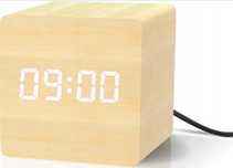 Zagar alarm budzik cyfrowy imitacja drewna above clock
