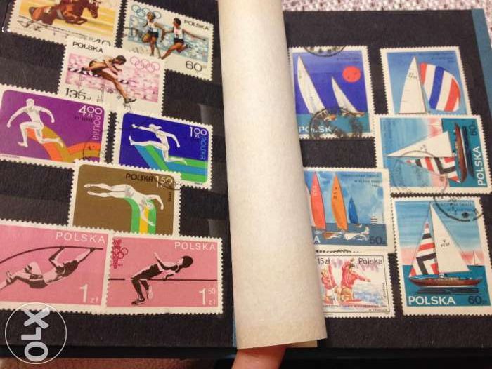 Sprzedam kolekcję znaczków pocztowych sport 100 szt. klaser.