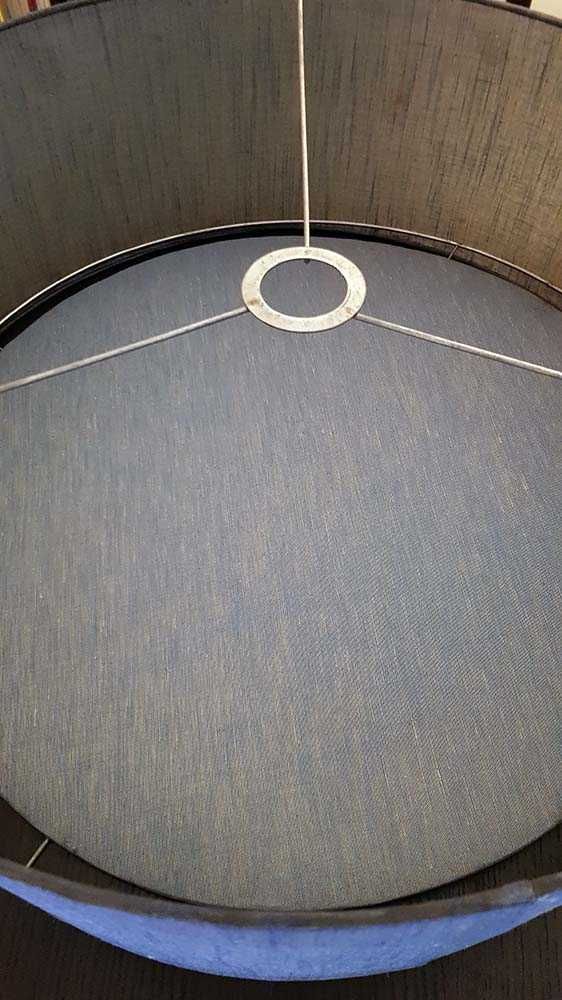 Abatjour de tecto em tela azul 55cm de diâmetro