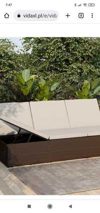 Rozkładane łóżko, leżanka ogrodowa z  technorattanu