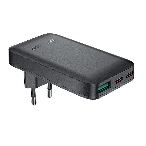 Ładowarka Acefast A100/65W GaN 2 USB-C+ USB-A ultra cienka - czarna