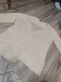 Beżowy sweterek kardigan narzutka george 52 ze złotą nitką