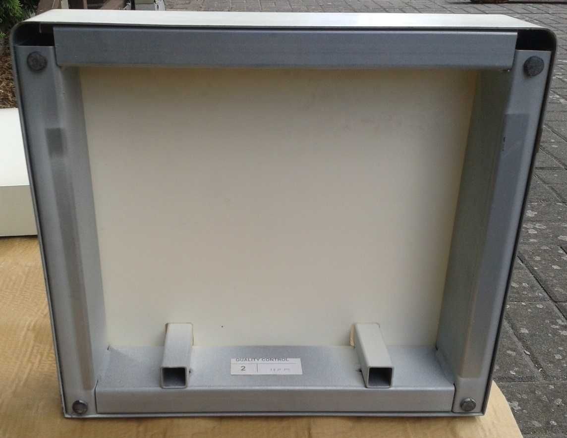 STOJAK gondola regał sklepowy metalowy solidny z panelem plexi 167 cm