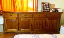 aparador, consola, grande, armário, móvel, madeira maciça, rústico