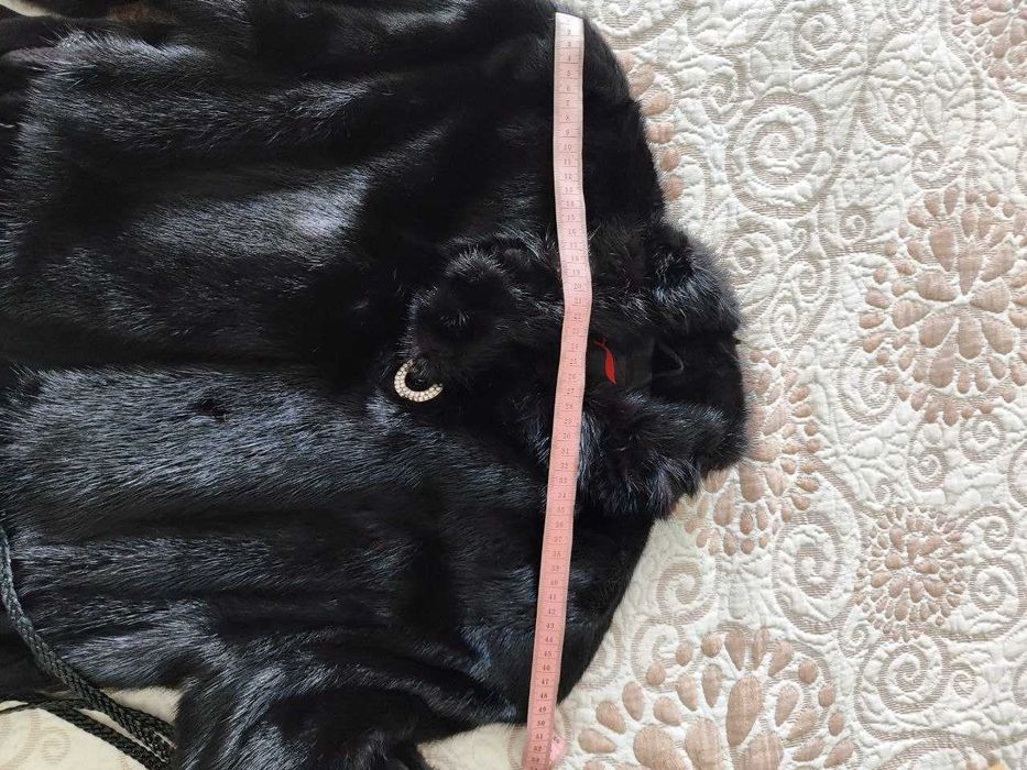 Casaco de pele de vison preto chique S-M