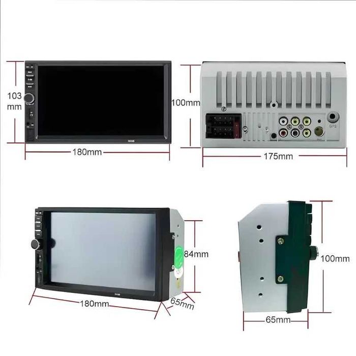Коротка магнітола USB+Bluetooth 2DIN 7018, автомагнітола з екраном