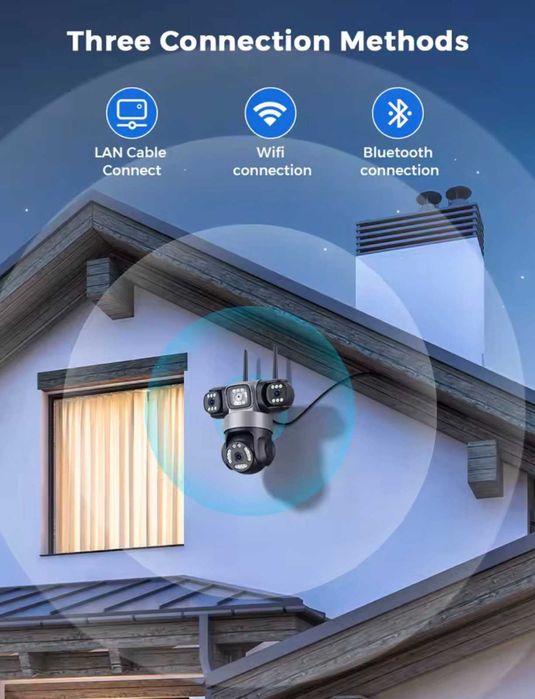 Вулична Wi-Fi IP-камера 15MP 6K PTZ з автостеженням та нічним баченням