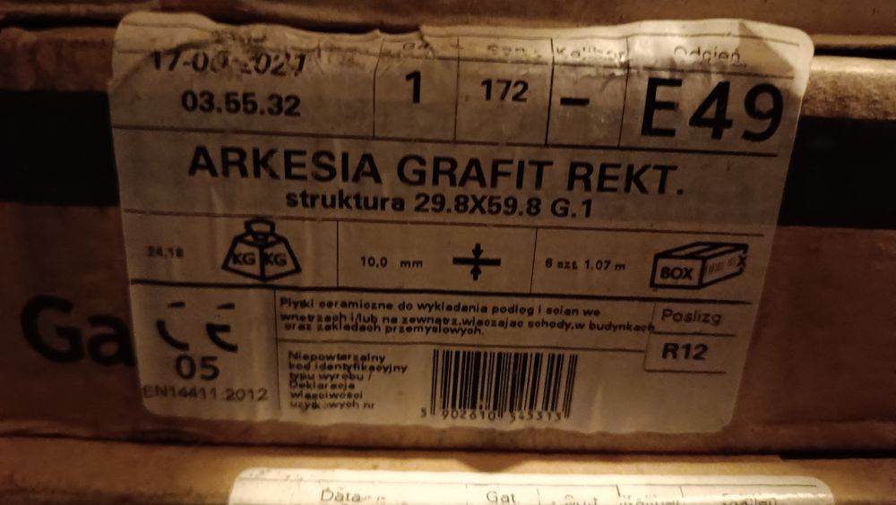 Paradyż Arkesia Grafit Gres Rekt. Mat. 29,8x59,8