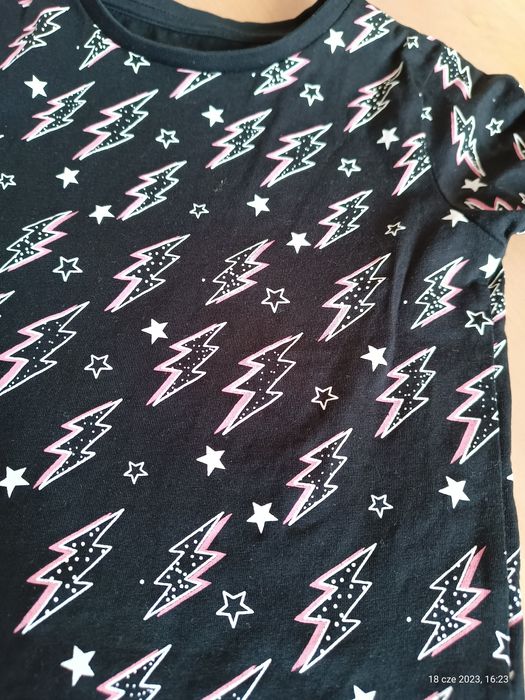 Bluzka bluzeczka T-shirt koszulka YoungStyle - czarna błyskawice