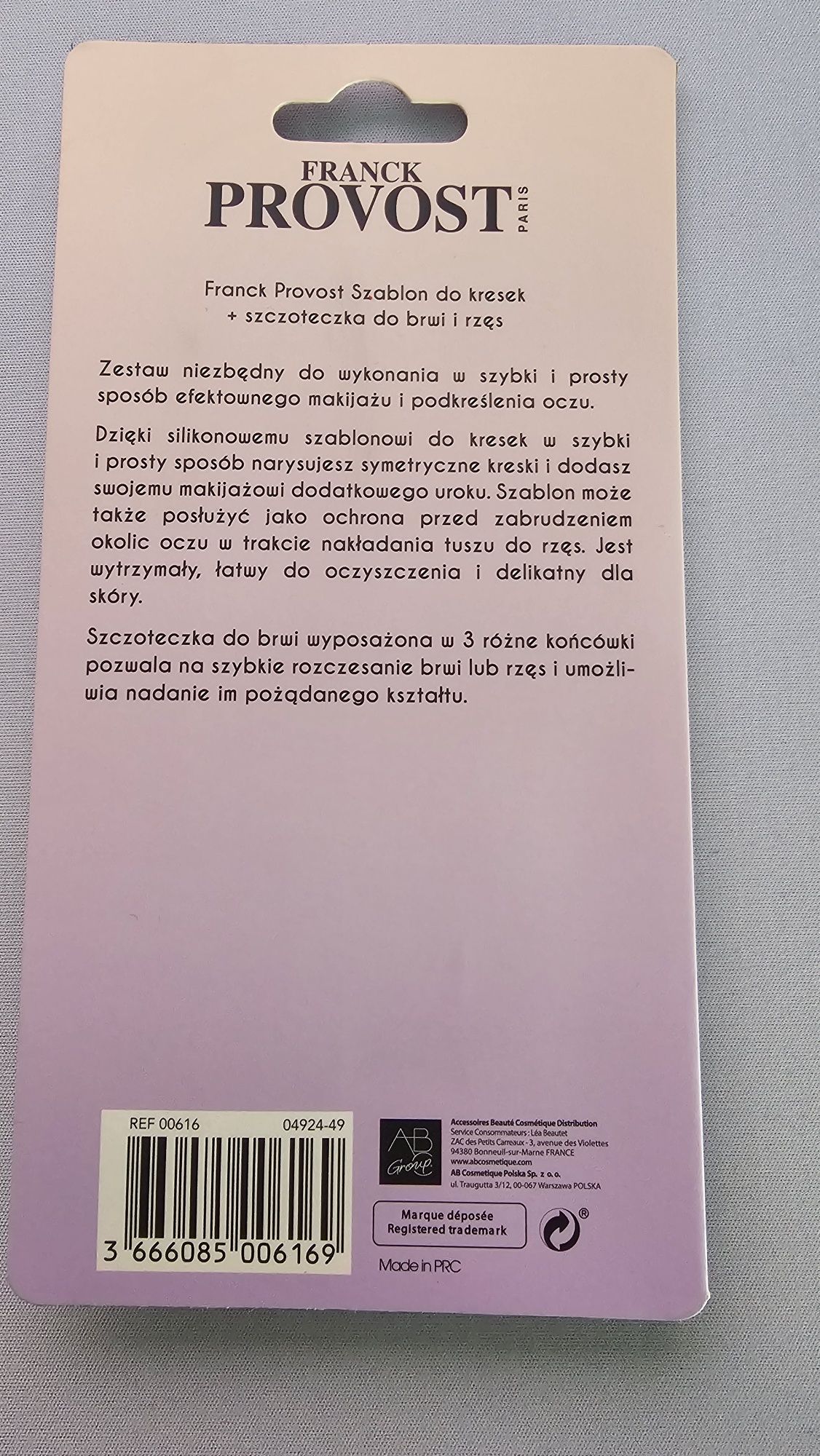 Szablon do kresek szczoteczka do brwi i rzęs Franck Provost