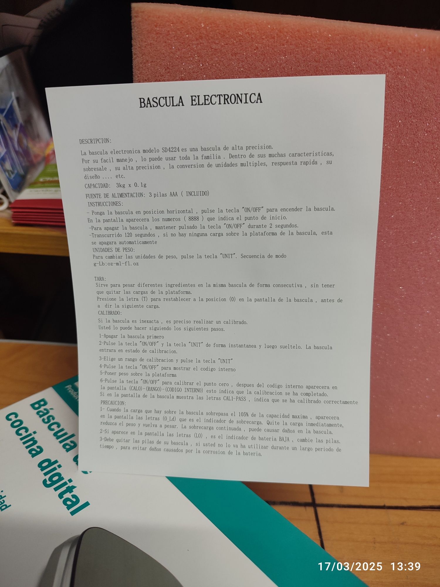 Balança de cozinha digital - Nova sem uso