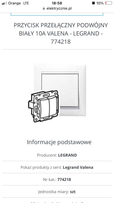 Legrand przycisk przełączny podwójny Valena 774218